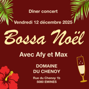 Dîner concert « Bossa Noël » vendredi 12 décembre 2025